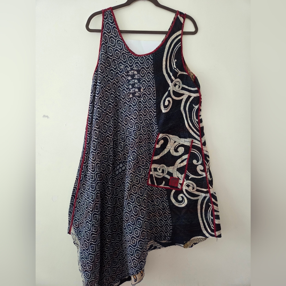 Mieko Mintz Reversible Abstract Patchwork Kantha … - image 2